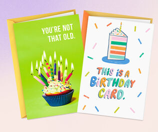2 Hallmark Shoebox greeting cards