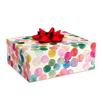 gift wrap with watercolor dots