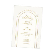 Cream and gold wedding invitation