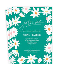 Daisies join us' party invitation
