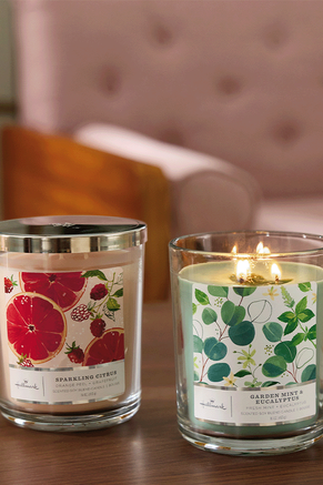Scented candles "Sparkling citrus" and "Garden mint & eucalyptus” 