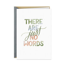 There Are No Words watercolor lettering card with embossed accents.
