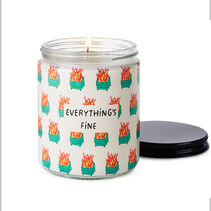 Dumpster Fire Everythings Fine scented single-wick jar candle, 7 oz.