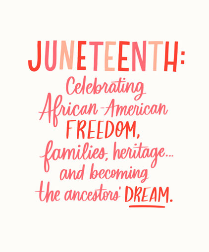 Juneteenth: Celebrating African-American FREEDOM, families, heritage and becoming your ancestors DREAM in watercolor lettering