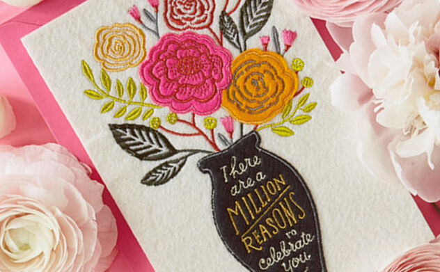 Card with There are a million reasons to celebrate you' on the front