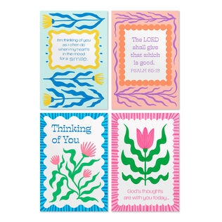 Vibrant Florals Assorted Religious Thinking of You Cards, Box of 12
