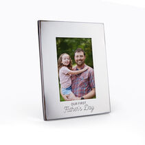 Our First Fathers Day Silver Metal Picture Frame, 4x6 