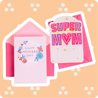 Two pink Mothers Day cards