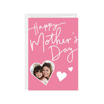 Pink White Hearts Personalized Mothers Day Card