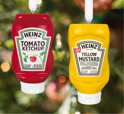 The Heinz Ketchup and Mustard Ornaments