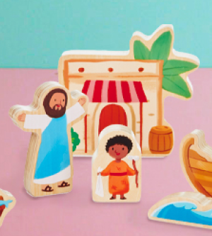 Bible story wooden toys.