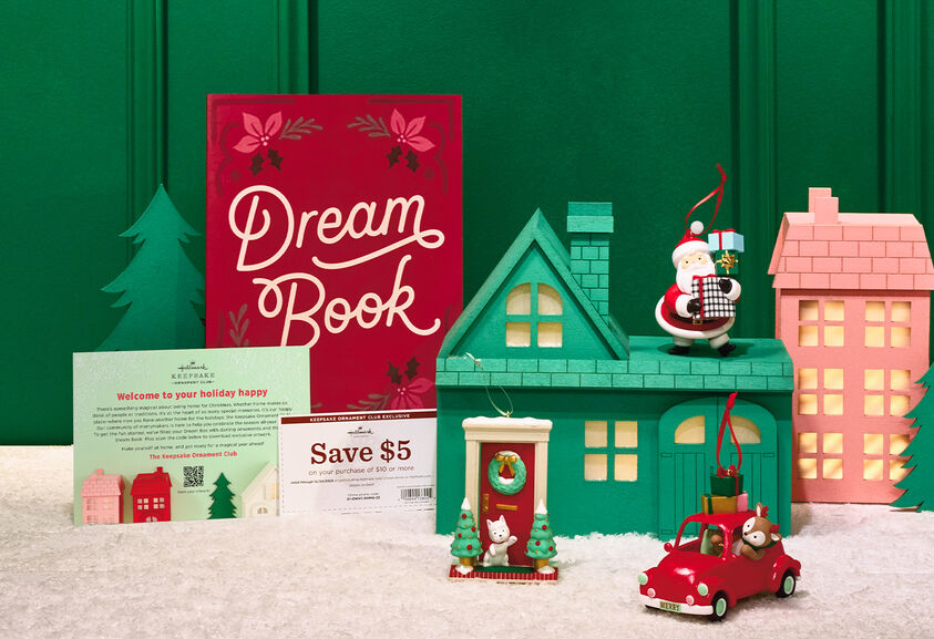 Dream Book, Save $5 coupon, and 3 exclusive ornaments.