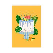 Cake With Watermelon Personalized Birthday Card