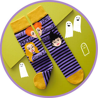 Socks featuring illustrations of the Hocus Pocus witches