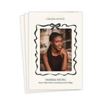 Ribbon and Bow Frame Graduation Announcement