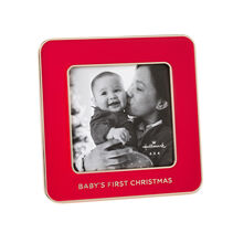 Babys first Christmas red picture frame