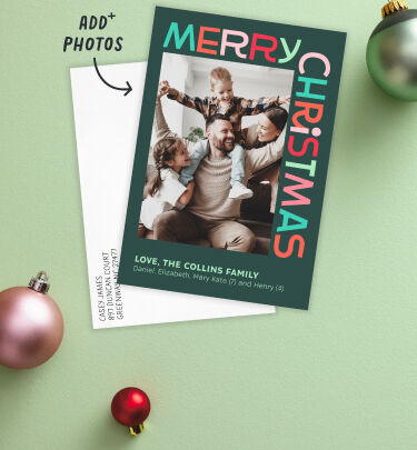 Add your photo to a personalized Christmas card