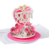 Best Mom Ever Hearts and Flowers Musical 3D Pop-Up Mothers Day Card With Motion