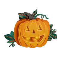 Grinning Jack-o-Lantern Musical 3D Pop-Up Halloween Card With Light 