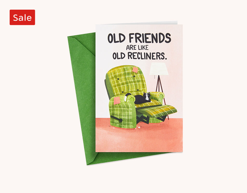 Sale We Go Way Back Funny Birthday Card for Friend card and green envelope