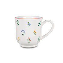 Floral patterns on white mug
