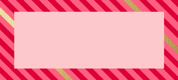 Pink square on a pink, red and gold striped background.