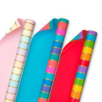 Striped multicolor gift wrap