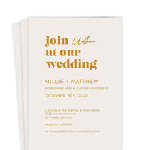 Join us at our wedding' modern minimal wedding Invitation