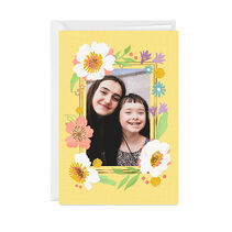 Personalized Wildflowers Frame Photo Card