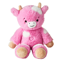 Pink and white stuffed cow