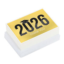 Black 2026 on Gold Grad Thank You Cards Bulk Pack