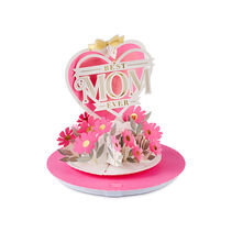 Best Mom Ever Hearts and Flowers Musical 3D Pop-Up Mothers Day Card With Motion 