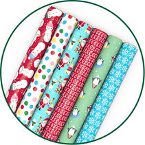 Rolls of Christmas wrapping paper