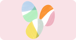 Watercolor illustrated Easter eggs.