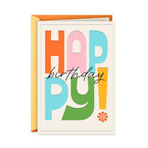 Colorful Lettering Blank Birthday Card
