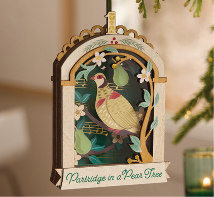 The 12 Days of Christmas Partridge in a Pear Tree Papercraft Ornament