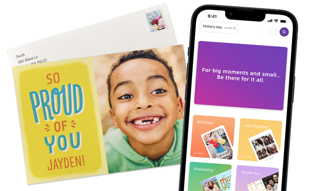 Physical card and phone with app