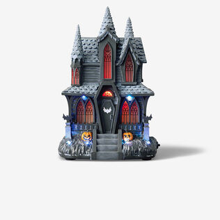 Creepy Halloween house tabletop decor.