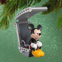 Mickey Mouse sitting in a futuristic chair ornament.