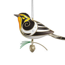 Stylized bird on a branch ornament