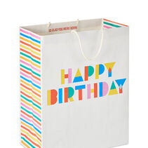 Gift wrap with Happy Birthday on the front