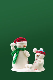 Snowmen Having Snowball Fight Plush back image number 2 Snowmen Having Snowball Fight Plush side image number 3 Snowmen Having Snowball Fight Plush side image number 4 Snowmen Having Snowball Fight Plush upclose detail image number 5 Snowball Fight! Musical Snowmen Plush With Motion, 10"