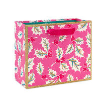 5.5" Lacey Chabert Collection Jolly Holly on Pink Small Christmas Gift Bag