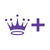 Purple crown and plus sign