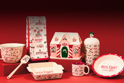 Holiday Ever After baking supplies and tea towel