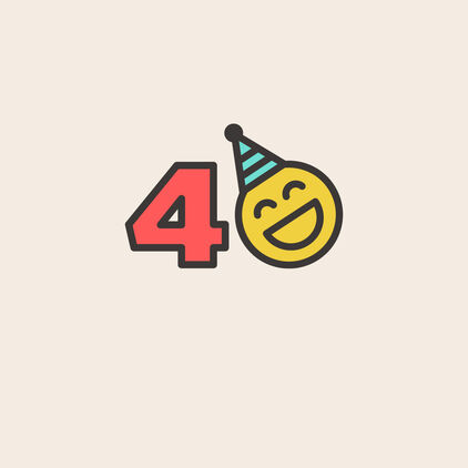40 smiling emoticon in party hat