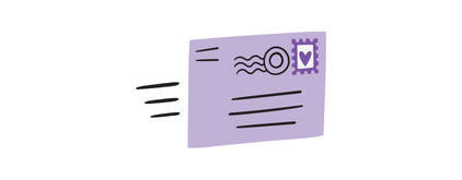 An illustration of an envelope being shipped quickly