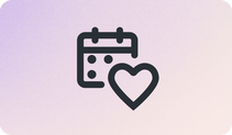 Calendar icon with heart icon overlapping