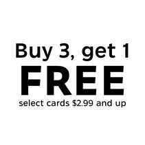 Buy three, get one free select cards $2.99 and up