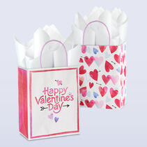 Valentines Day heart pattern gift bags